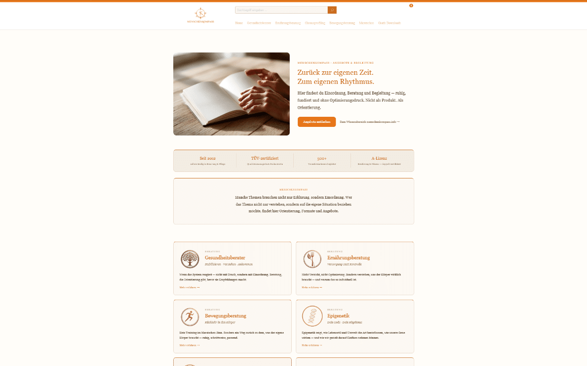 Startseite von Menschenkompass.com
